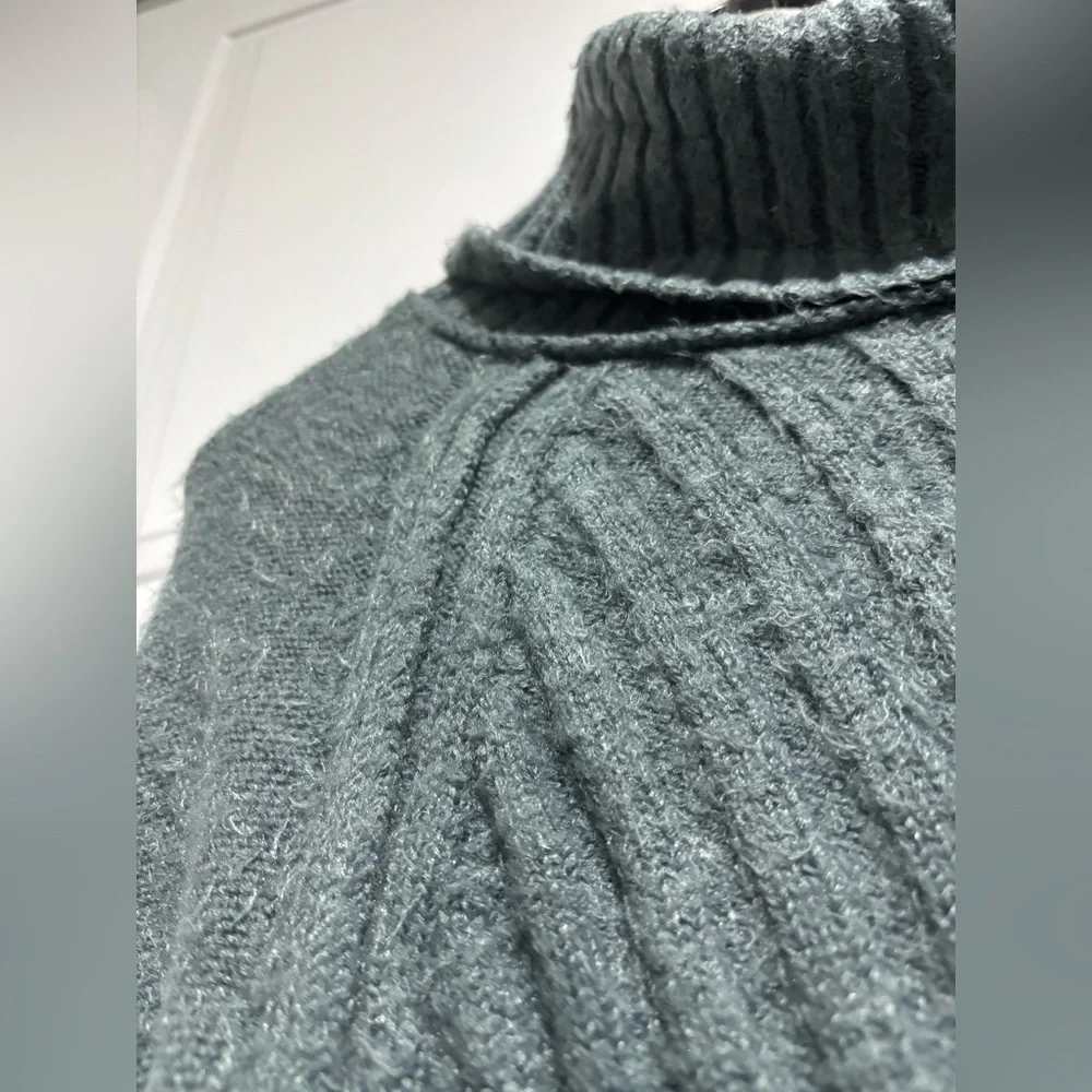 Altar’d State Oversized knit, so soft, loose turtleneck sweater, light aqua